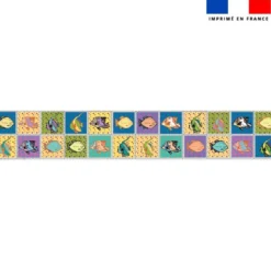 Coupon lingettes lavables motif poisson jaune et bleu - Création Lili Bambou Design
