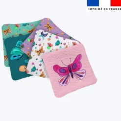 Coupon lingettes lavables motif bulles et papillons - Création Cat&Colours