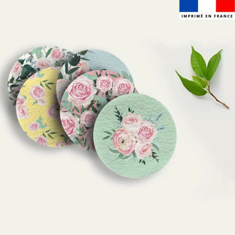 Coupon lingettes lavables motif bouquet de fleurs