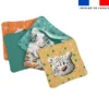 Coupon lingettes lavables motif animaux du froid vert et orange - Création Stillistic