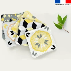 Coupon lingettes lavables motif céramique jaune