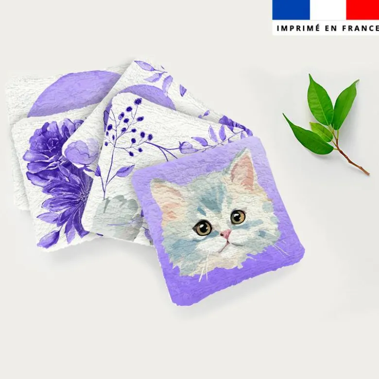 Coupon lingettes lavables motif chat aquarelle