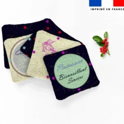 Coupon lingettes lavables motif signe de l'eau - Création Lili Bambou Design