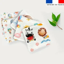 Coupon lingettes lavables motif animaux d'été