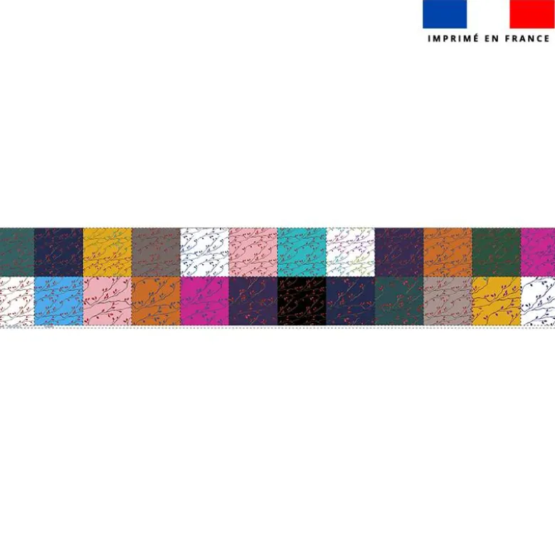 Coupon lingettes lavables motif églantier - Création Cat&Colours