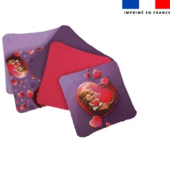 Coupon lingettes lavables motif loutre et coeurs - Création Stillistic