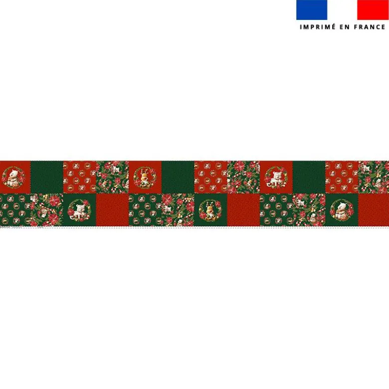Coupon lingettes lavables motif animaux couronne et fleur de noel - Création Stillistic