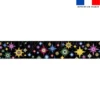 Coupon lingettes lavables motif étoile fond noir - Création Lita Blanc
