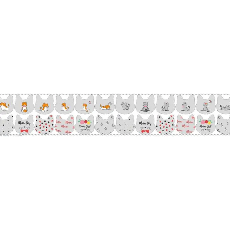 Coupon lingettes lavables motif chat gris et roux fond gris