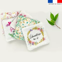 Coupon lingettes lavables motif éducatrice fleur champêtre