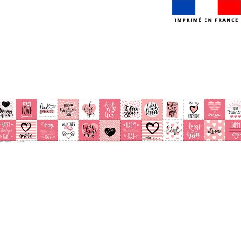 Coupon lingettes lavables motif St Valentin rose