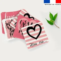 Coupon lingettes lavables motif St Valentin rose