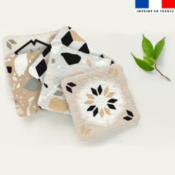 Coupon lingettes lavables motif céramique beige