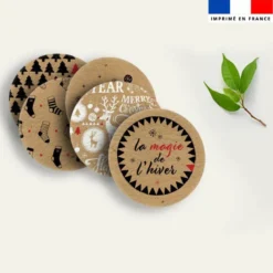 Coupon lingettes lavables motif liège de Noel