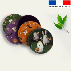 Coupon lingettes lavables rondes motif fantômes - Création Stillistic