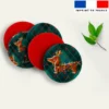Coupon lingettes lavables rondes motif Teckels de Noël - Création Stillistic