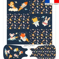 Coupon motif animaux dans l'espace - Gigoteuse et Tour de Lit