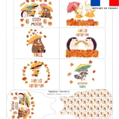 Coupon motif animaux d'automne - Gigoteuse et Tour de Lit
