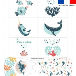 Coupon motif animaux de l'océan - Gigoteuse et Tour de Lit