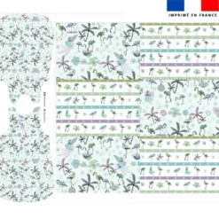 Coupon motif flamant coco bleu - Gigoteuse et Tour de Lit - Création Lili Bambou Design