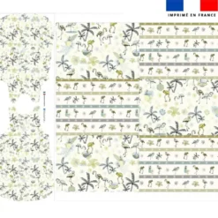 Coupon motif flamant coco vert - Gigoteuse et Tour de Lit - Création Lili Bambou Design