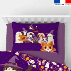 Coupon oreiller imprimé animaux Halloween
