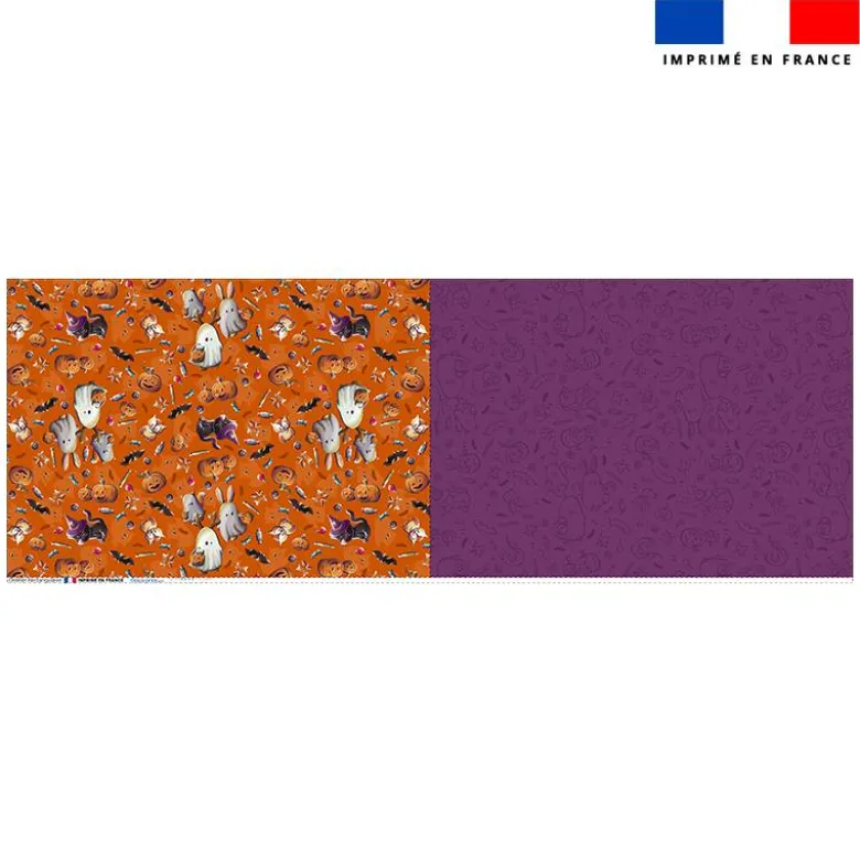 Coupon oreiller imprimé fantômes orange - Création Stillistic