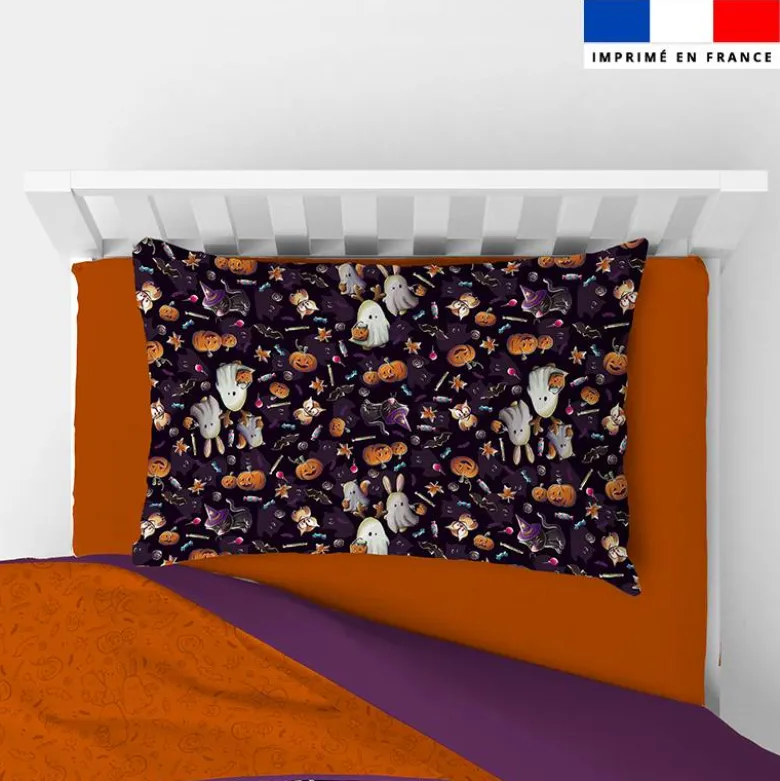 Coupon oreiller imprimé fantômes noir - Création Stillistic