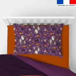 Coupon oreiller imprimé fantômes violet - Création Stillistic