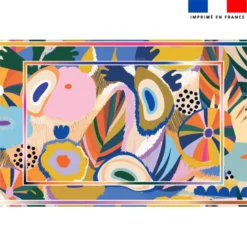 Coupon paréo motif abstrait multicolore
