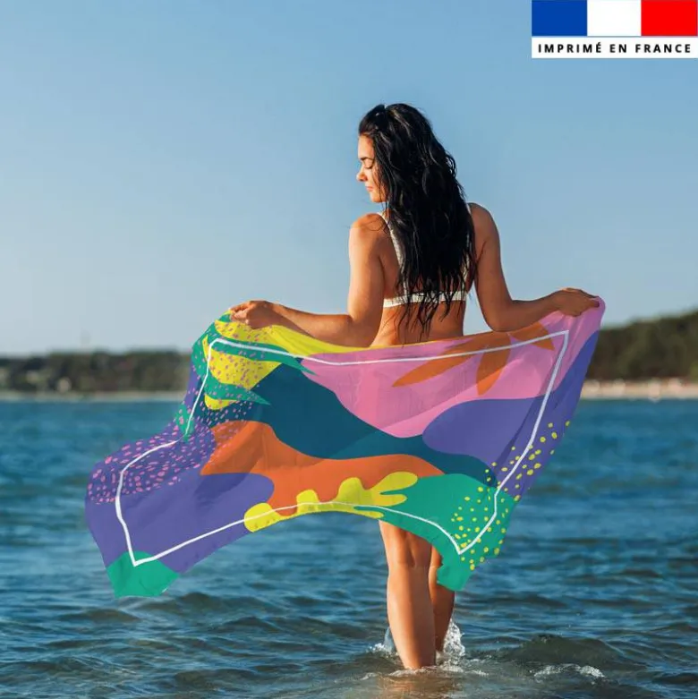 Coupon paréo motif design multicolore