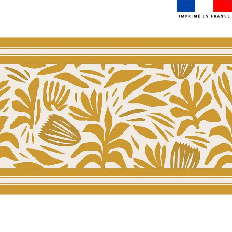 Coupon paréo motif feuille ocre