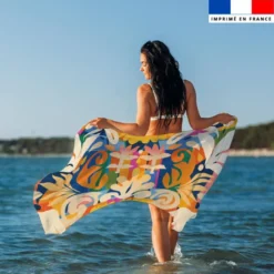 Coupon paréo motif formes colorées