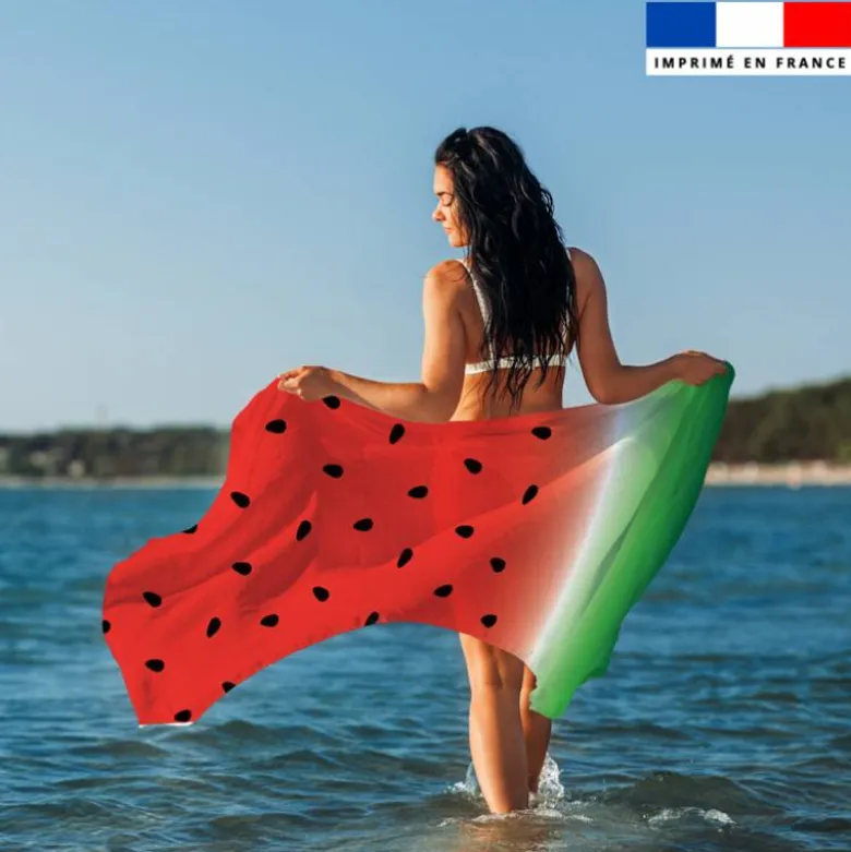 Coupon paréo motif pastèque
