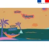 Coupon paréo motif welcome summer vert