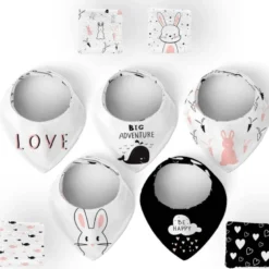 Coupon éponge bavoirs bandana motif animaux de la nuit