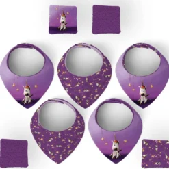 Coupon éponge bavoirs bandana motif licorne - Création Stillistic