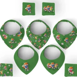 Coupon éponge bavoirs bandana motif renard foot - Création Stillistic