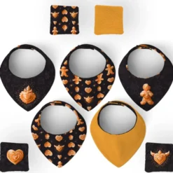 Coupon éponge bavoirs bandana motif Noël pain d'épices - Création Stillistic