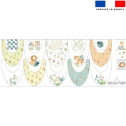 Coupon éponge bavoirs bandana motif safari animaux aquarelle