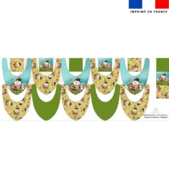 Coupon éponge bavoirs bandana motif mouton et oeufs de Pâques - Création Stillistic