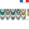 Coupon éponge bavoirs bandana motif tigre vert - Création Lili Bambou Design