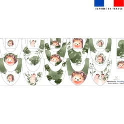 Coupon éponge bavoirs bandana motif choupisson aquarelle