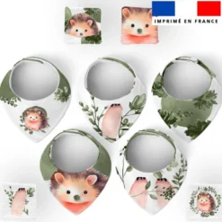 Coupon éponge bavoirs bandana motif choupisson aquarelle