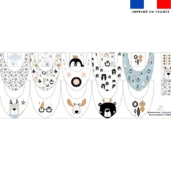 Coupon éponge bavoirs bandana motif animaux hiver