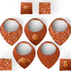 Coupon éponge bavoirs bandana motif amis ptit déj - Création Stillistic