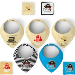 Coupon éponge bavoirs bandana motif pirate