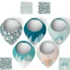 Coupon éponge bavoirs bandana motif forêt blanche