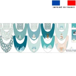 Coupon éponge bavoirs bandana motif forêt blanche