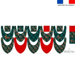 Coupon éponge bavoirs bandana motif Teckels de Noël - Création Stillistic